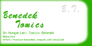 benedek tomics business card